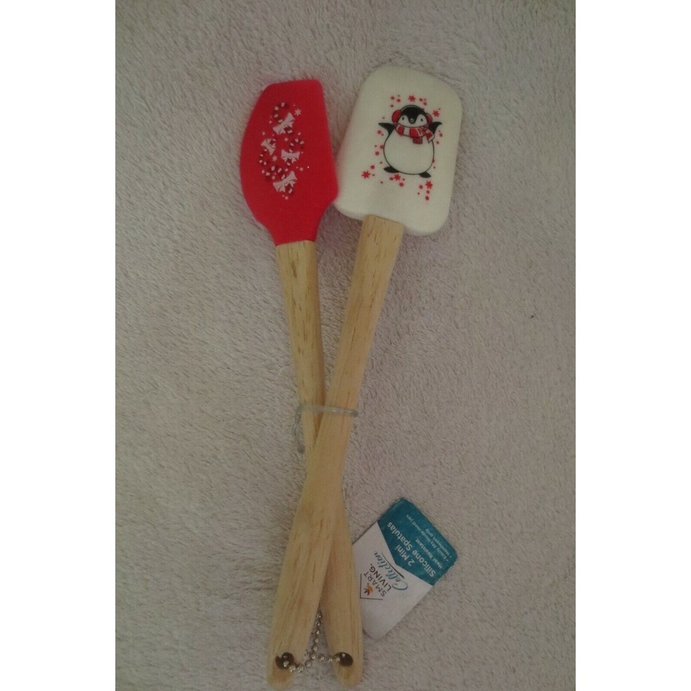 2 Mini Silicone Spatulas Christmas Smart Living Collection New